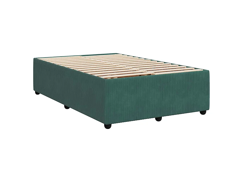 Boxspring met matras fluweel donkergroen 120x200 cm