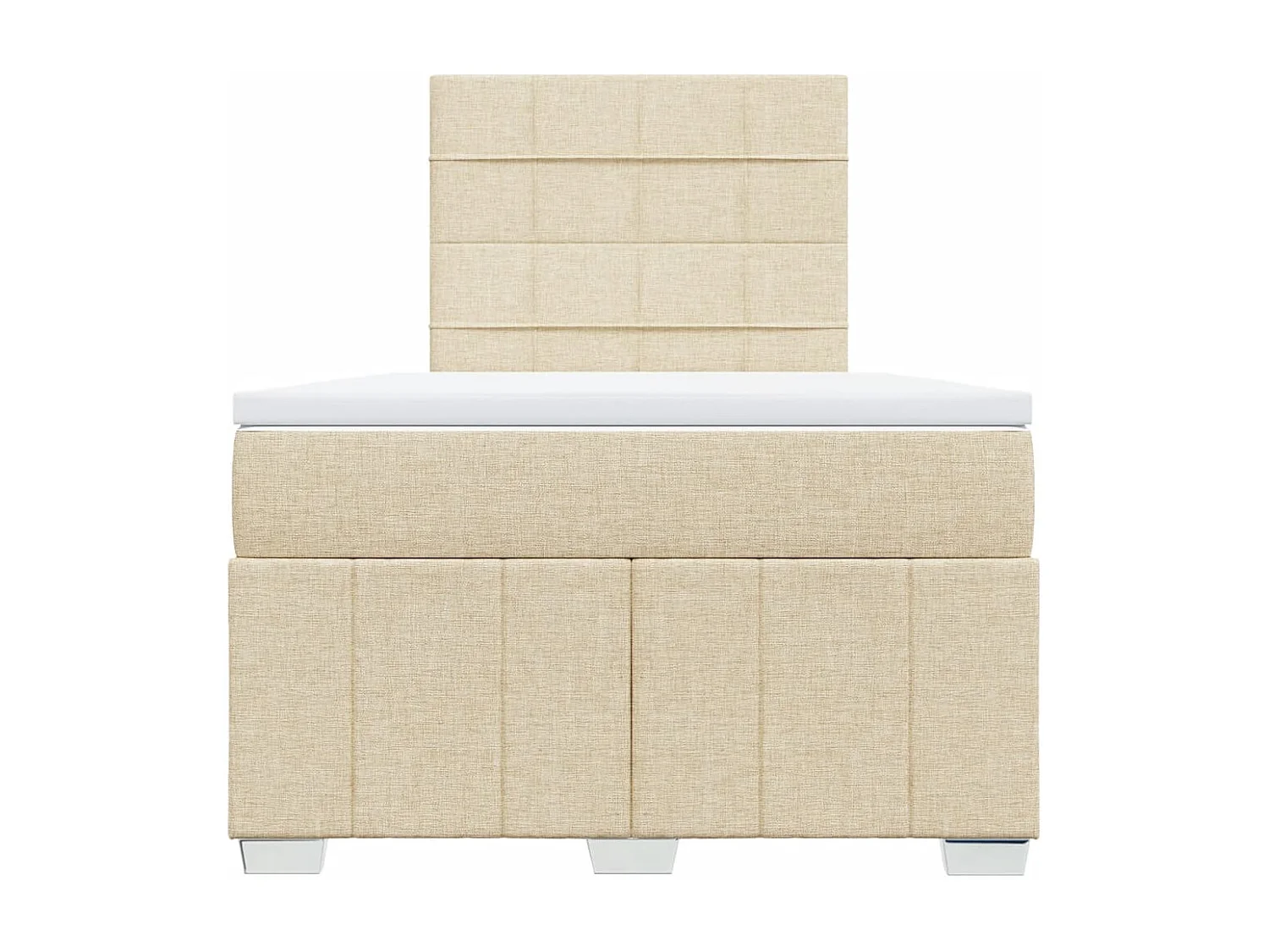 Sommier à lattes de lit avec matelas crème 120x190 cm tissu