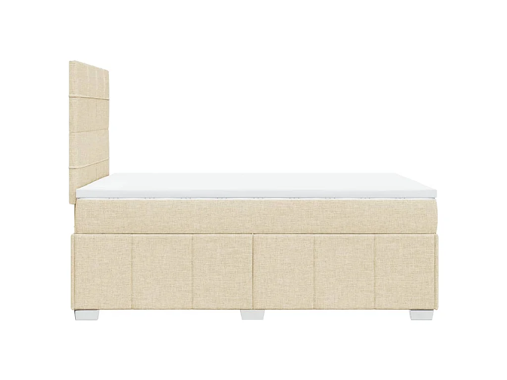 Sommier à lattes de lit avec matelas crème 120x190 cm tissu