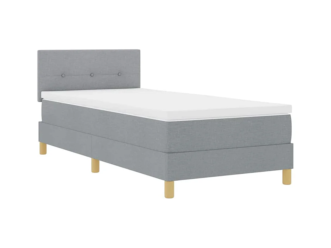 Letto box spring con materasso Grigio chiaro 100 x 200 cm