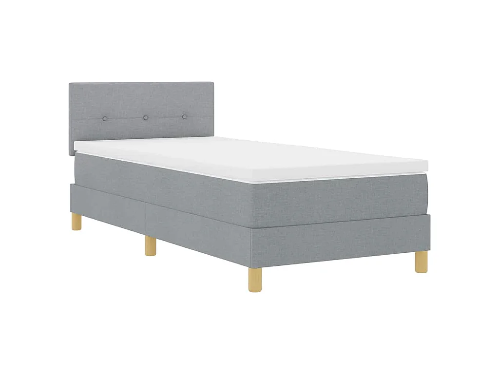 Letto a molle con cuscino Grigio chiaro 100 x 200 cm Tessuto