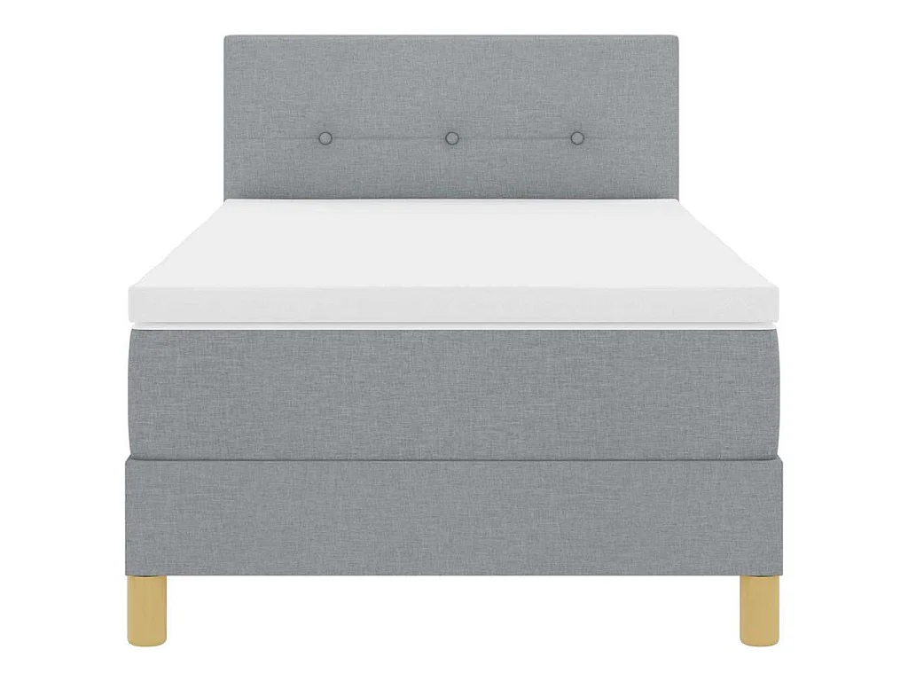 Letto a molle con cuscino Grigio chiaro 100 x 200 cm Tessuto