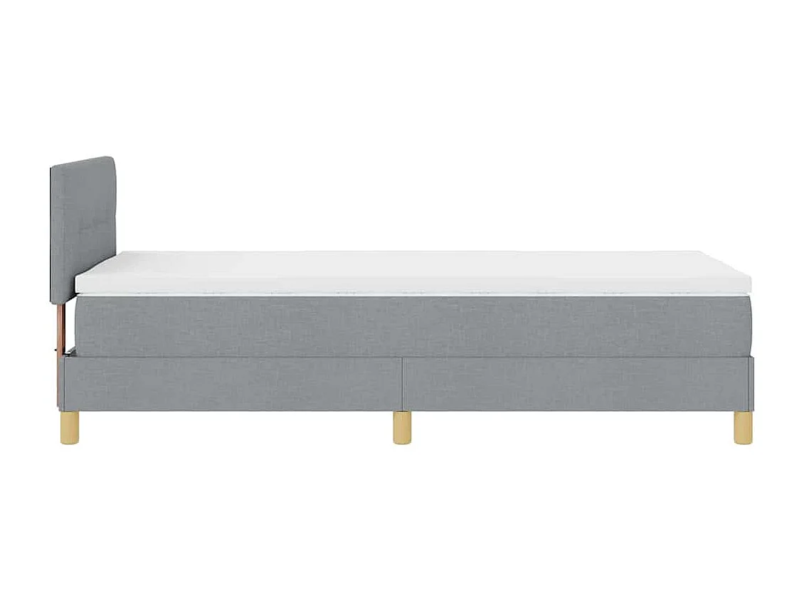 Letto a molle con cuscino Grigio chiaro 100 x 200 cm Tessuto