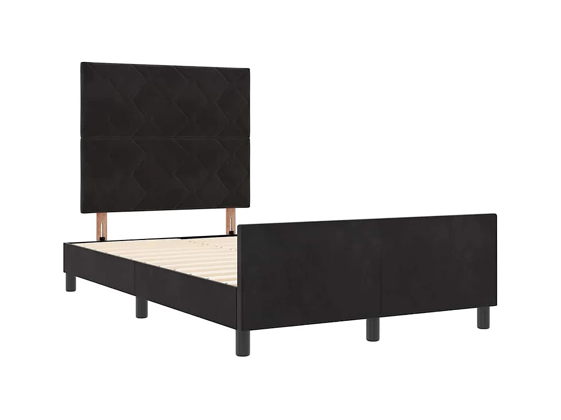 Cadre de lit avec tête de lit Noir 120 x 200 cm Velours