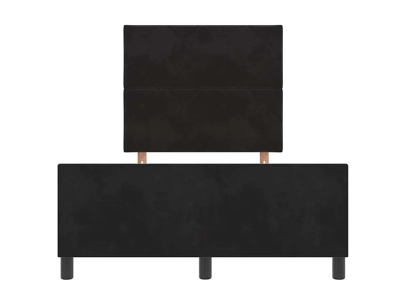 Lit à ressorts avec tête de lit Noir 120 x 200 cm Velours