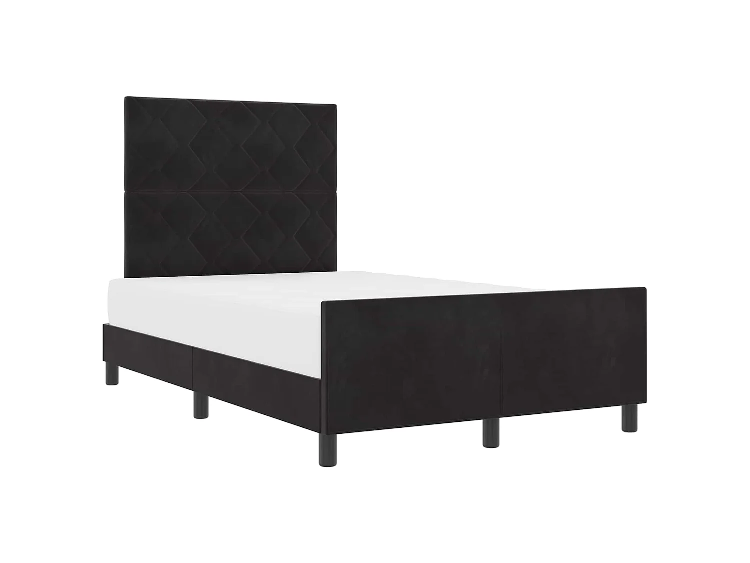 Boxspringbett mit Kopfteil Schwarz 120 x 200 cm Samt