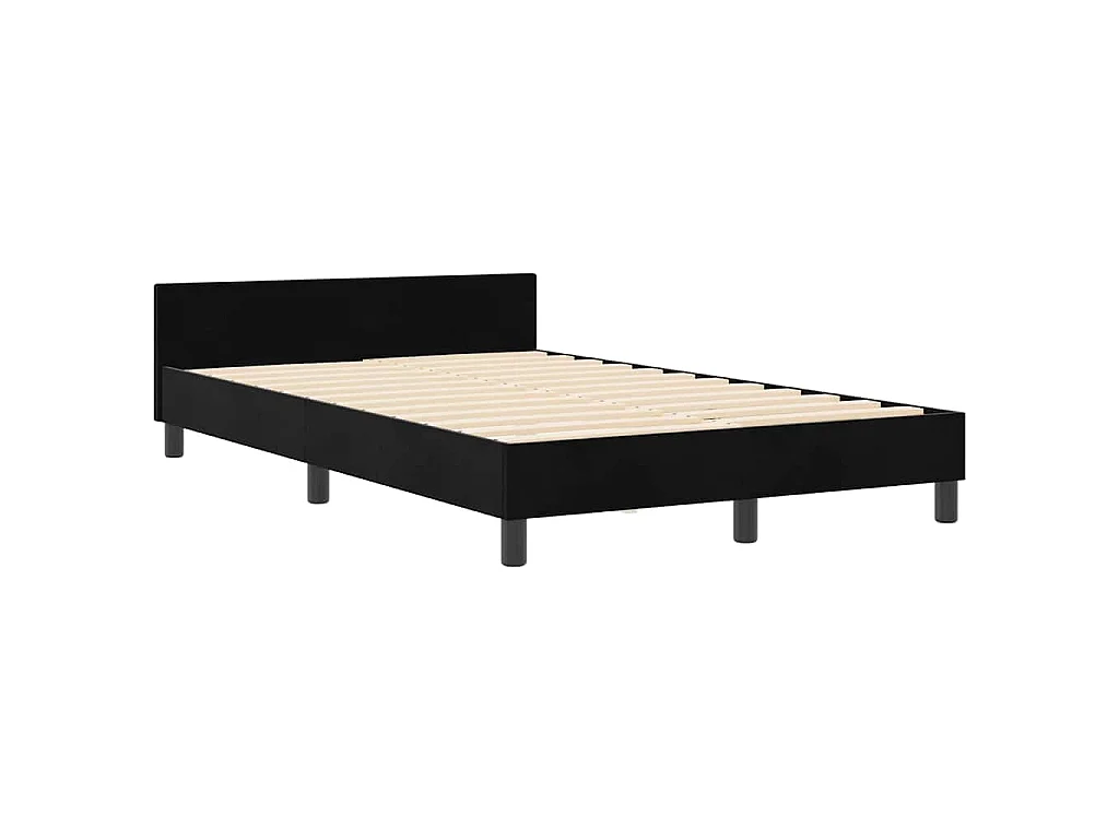 Boxspringbett mit Kopfteil Schwarz 120 x 200 cm Samt