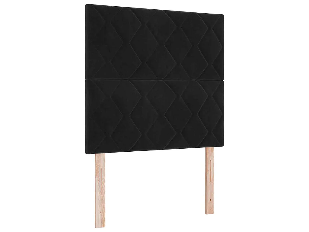 Boxspringbett mit Kopfteil Schwarz 120 x 200 cm Samt