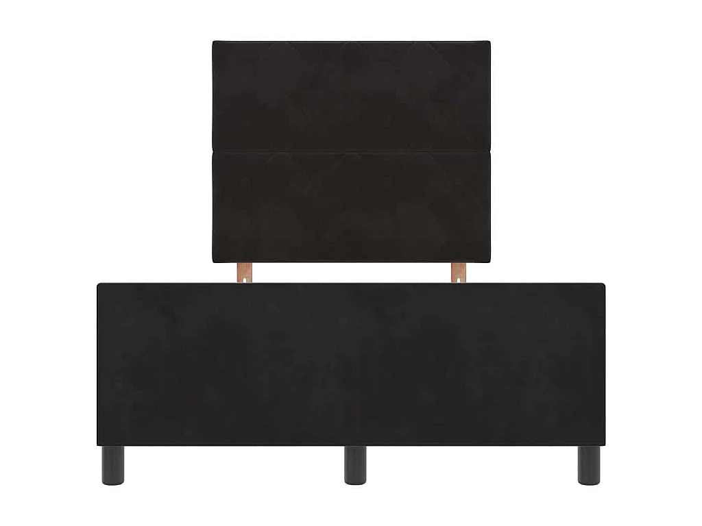 Boxspringbett mit Kopfteil Schwarz 120 x 200 cm Samt