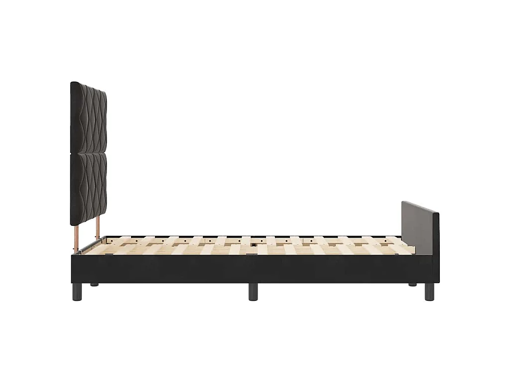 Boxspringbett mit Kopfteil Schwarz 120 x 200 cm Samt