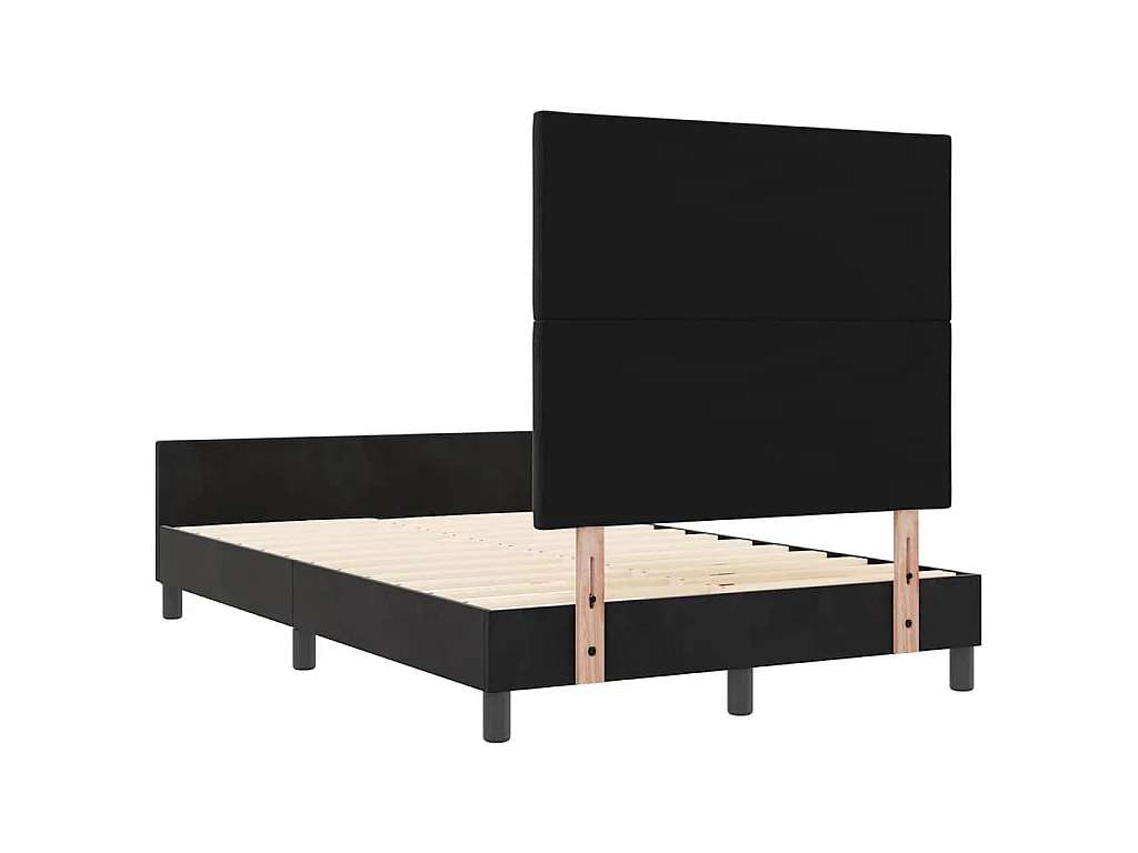 Boxspringbett mit Kopfteil Schwarz 120 x 200 cm Samt