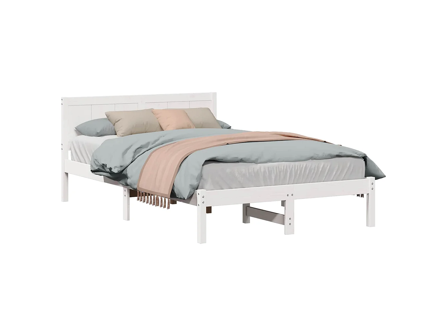 Bedframe Wit 120 x 190 cm Massief grenenhout