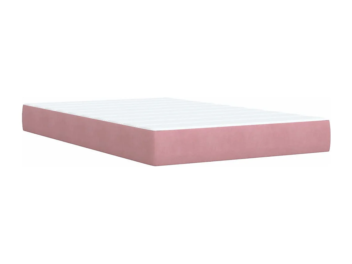 Cama box spring con colchón terciopelo rosa 120x190 cm