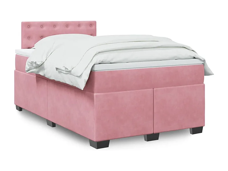Boxspringbett mit Matratze Rosa 120x190 cm Samt