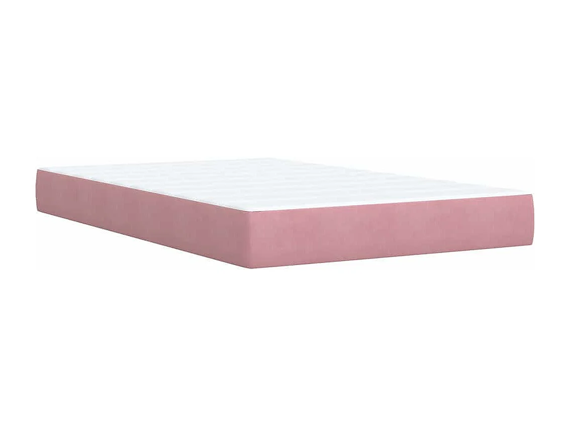 Cama box spring con colchón terciopelo rosa 120x190 cm