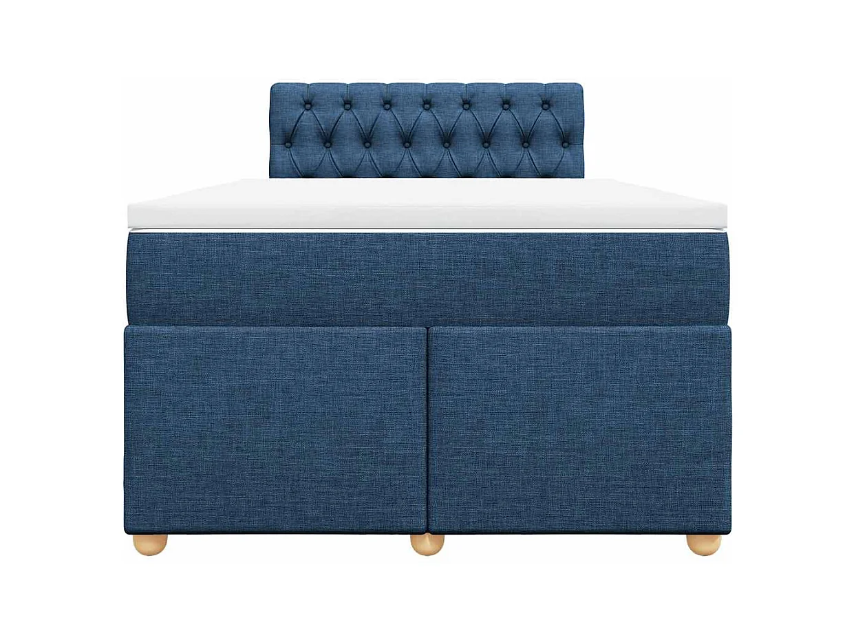 Sommier à lattes de lit avec matelas bleu 120x190 cm tissu