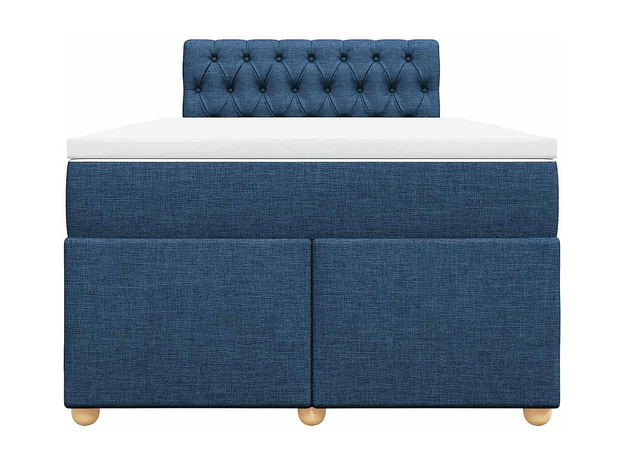 Sommier à lattes de lit avec matelas bleu 120x190 cm tissu