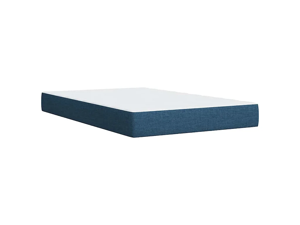 Cama box spring con colchón tela azul 120x190 cm