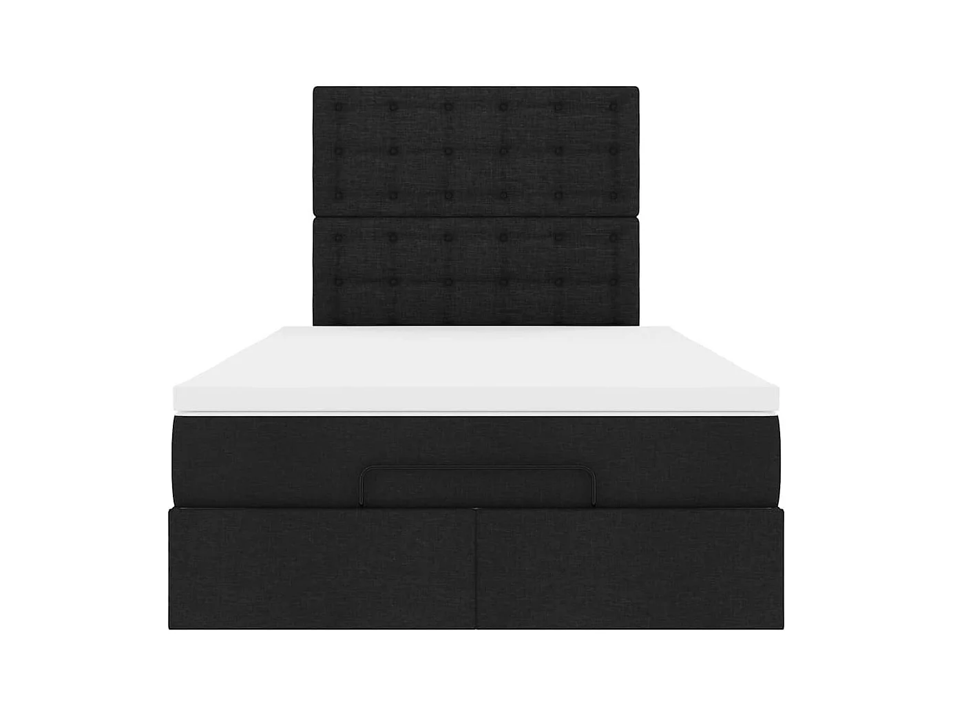 Ottoman-Bett mit Matratze Schwarz 120x200 cm Stoff