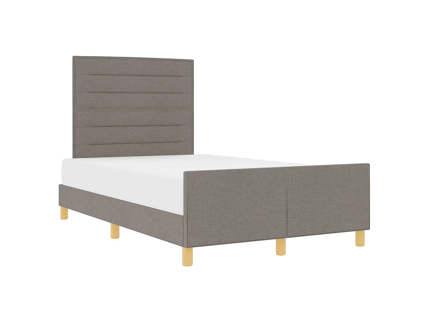 Bettgestell mit Kopfteil Taupe 120 x 190 cm Stoff