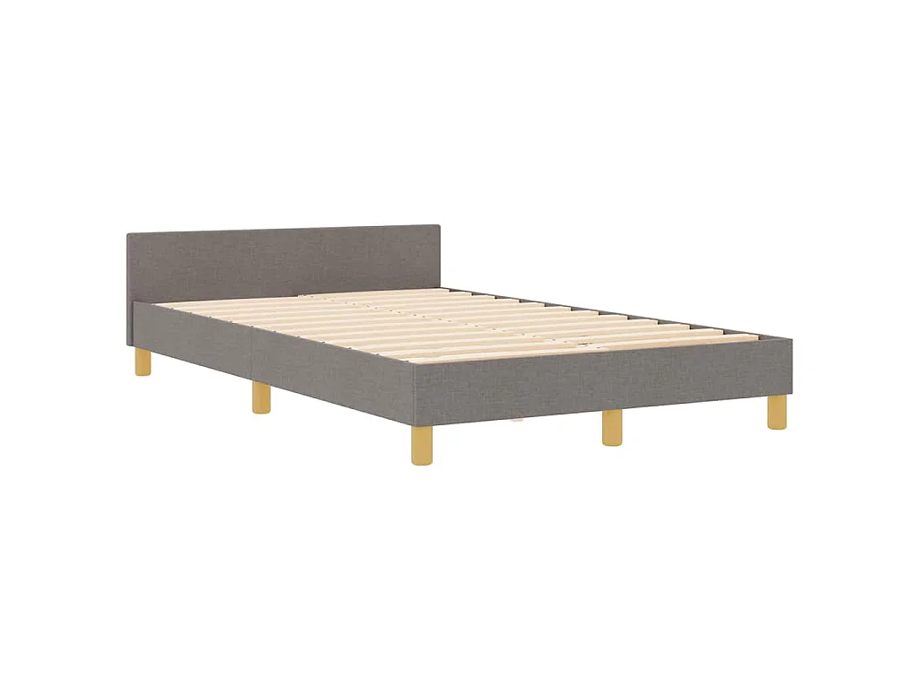 Bettgestell mit Kopfteil Taupe 120 x 190 cm Stoff