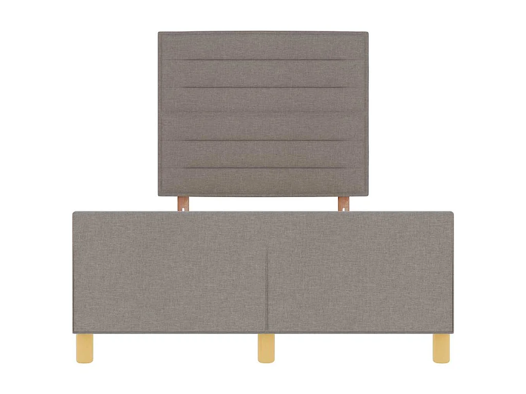 Bettgestell mit Kopfteil Taupe 120 x 190 cm Stoff