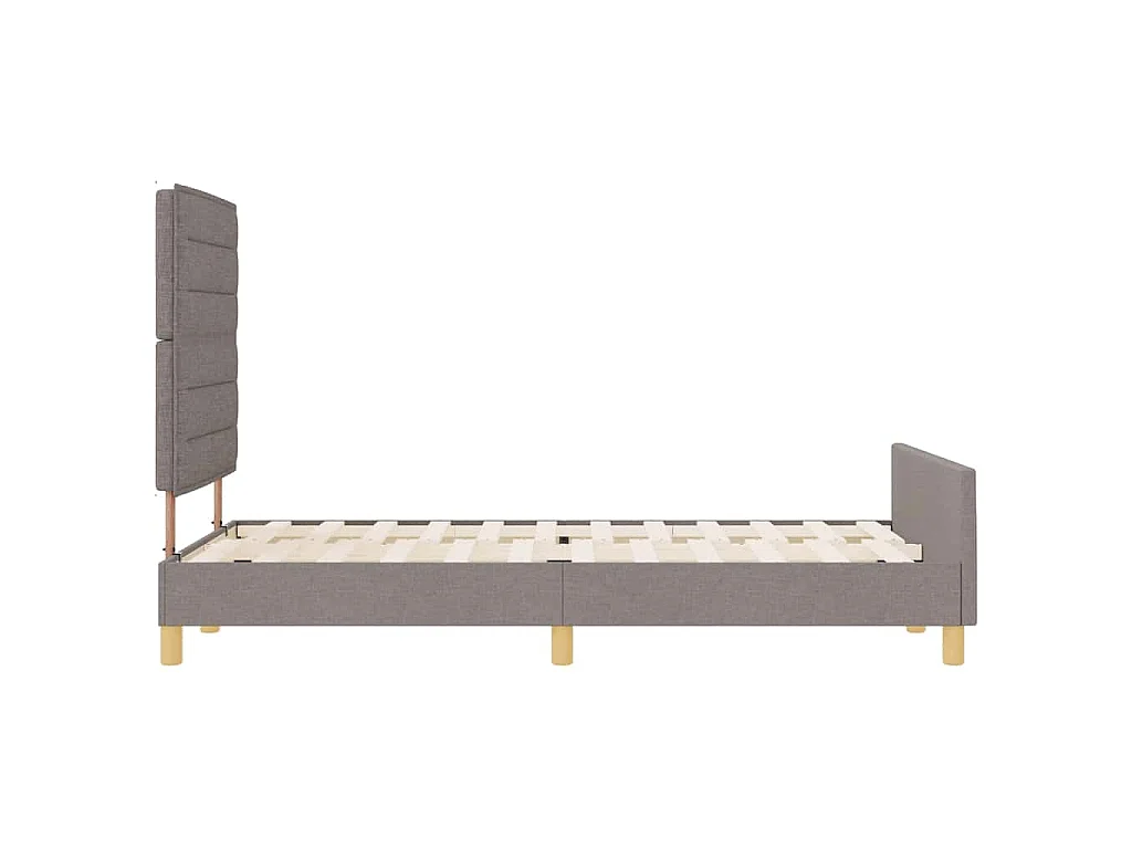 Bettgestell mit Kopfteil Taupe 120 x 190 cm Stoff