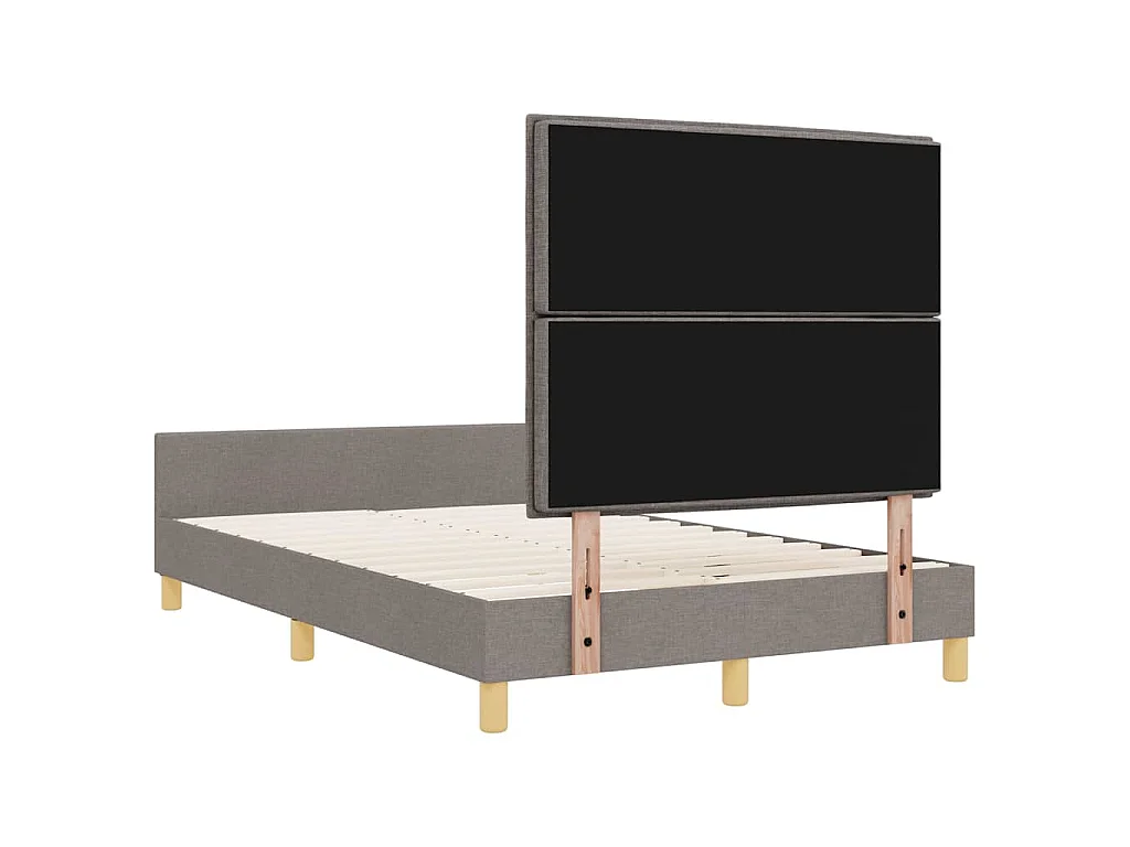Bettgestell mit Kopfteil Taupe 120 x 190 cm Stoff