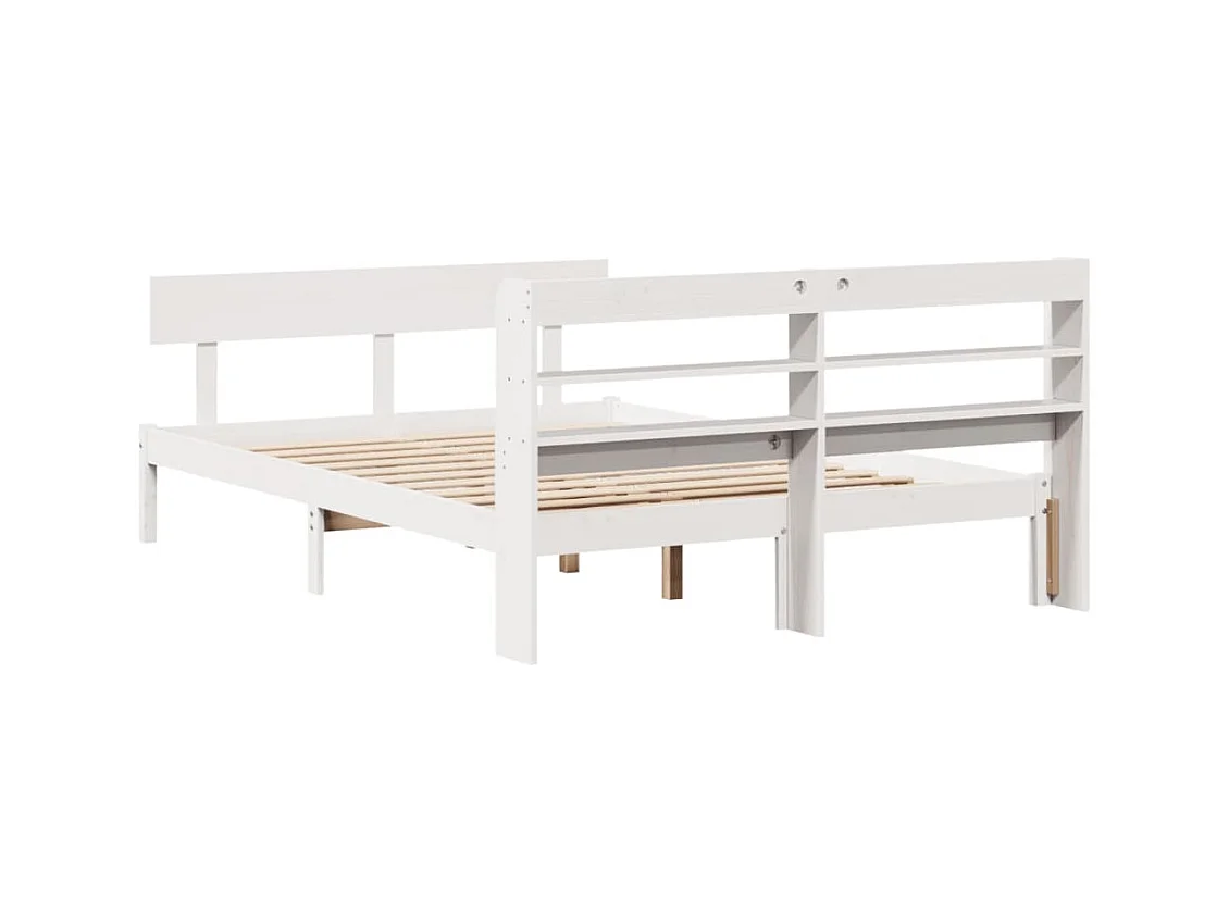 Cadre de lit sans matelas blanc 120x190 cm bois de pin massif