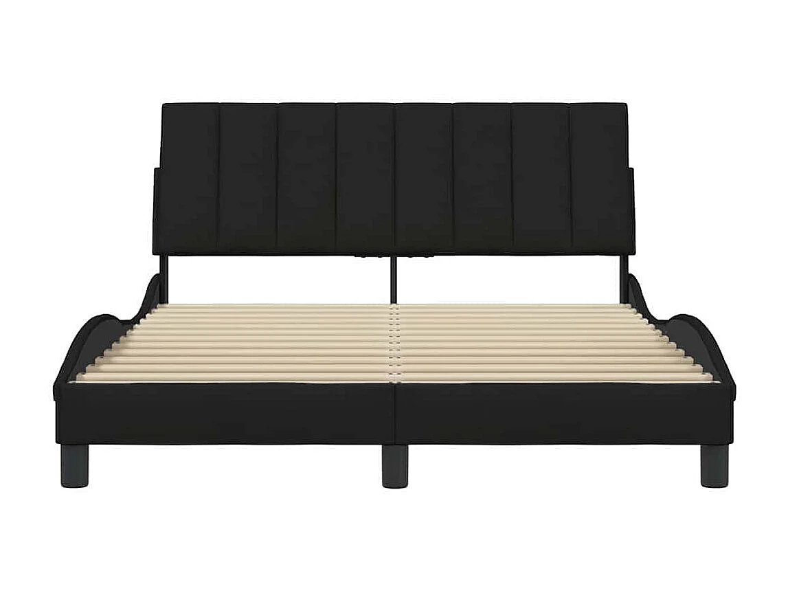 Bettgestell ohne Matratze "Hanko" Schwarz 120x200 cm Stoff