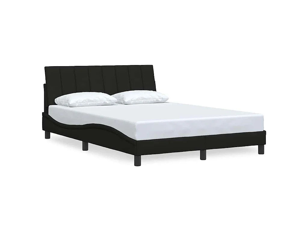 Estrutura de cama sem colchão Hanko 120x200 cm tecido preto
