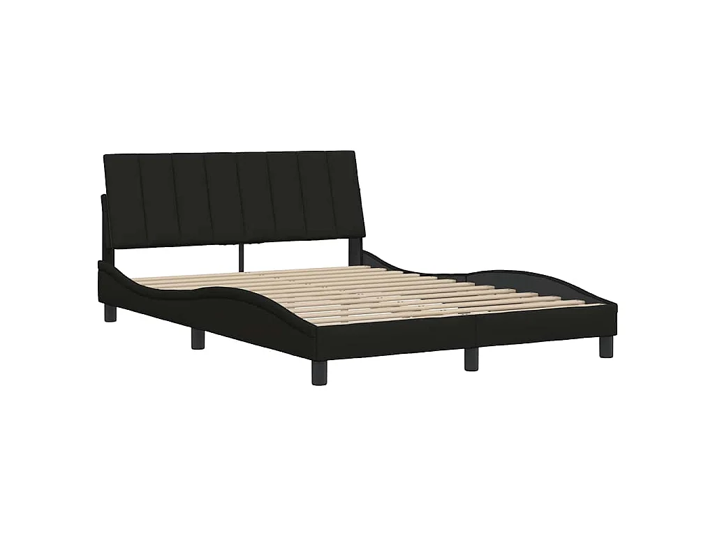 Estrutura de cama sem colchão Hanko 120x200 cm tecido preto