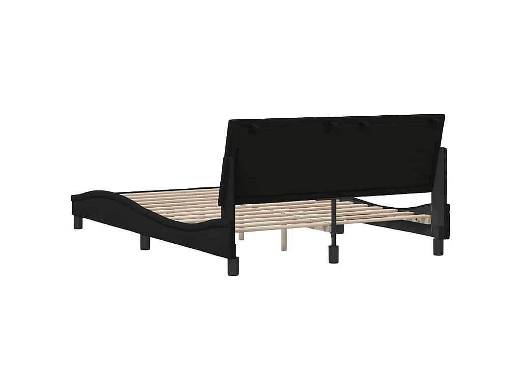 Estrutura de cama sem colchão Hanko 120x200 cm tecido preto