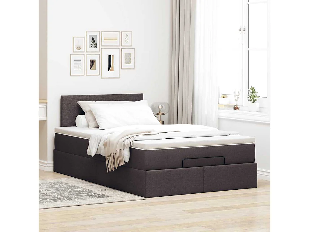 Struttura Letto Pouf con Materasso 80x200 cm in Tessuto