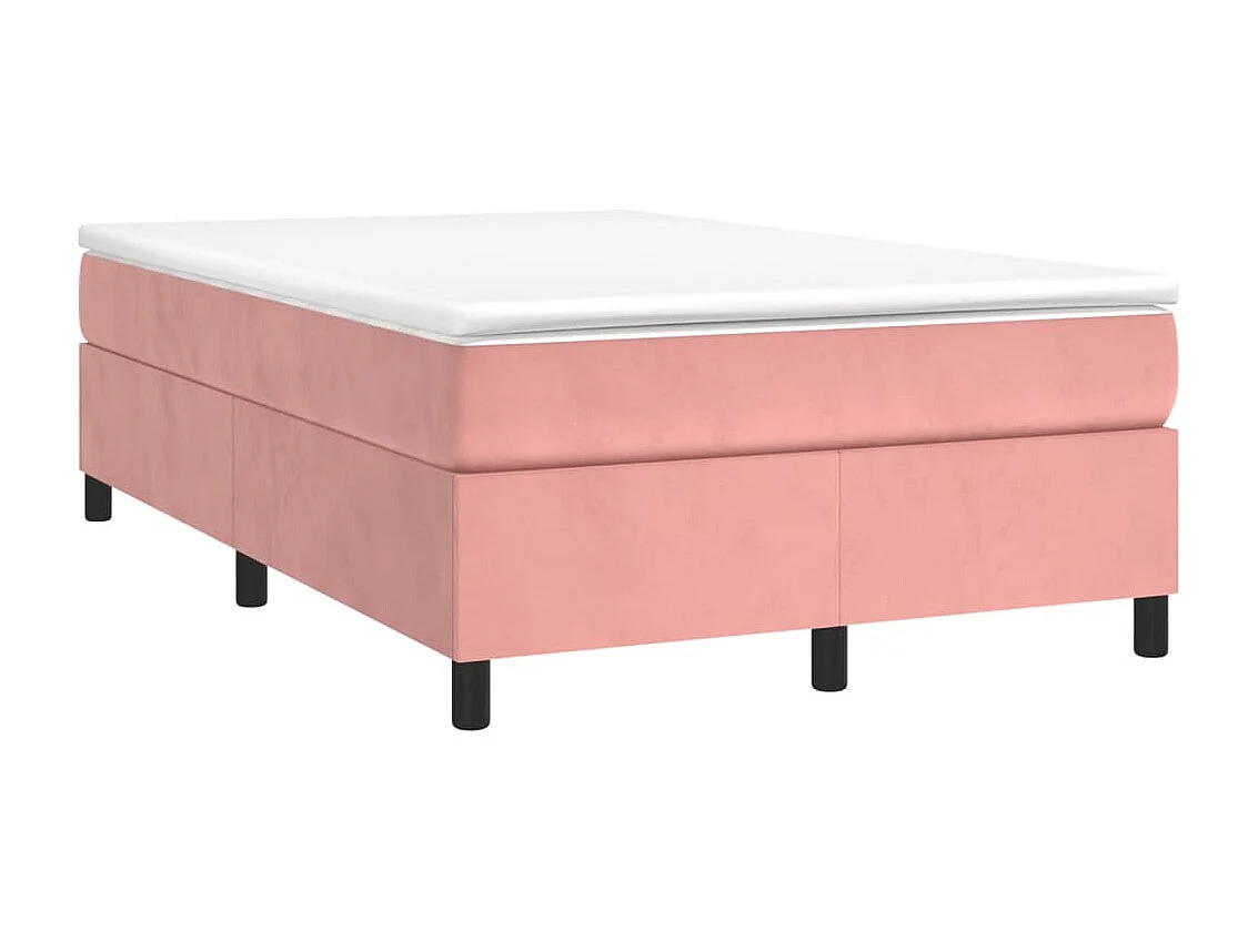 Sommier à lattes de lit avec matelas rose 120x190 cm velours
