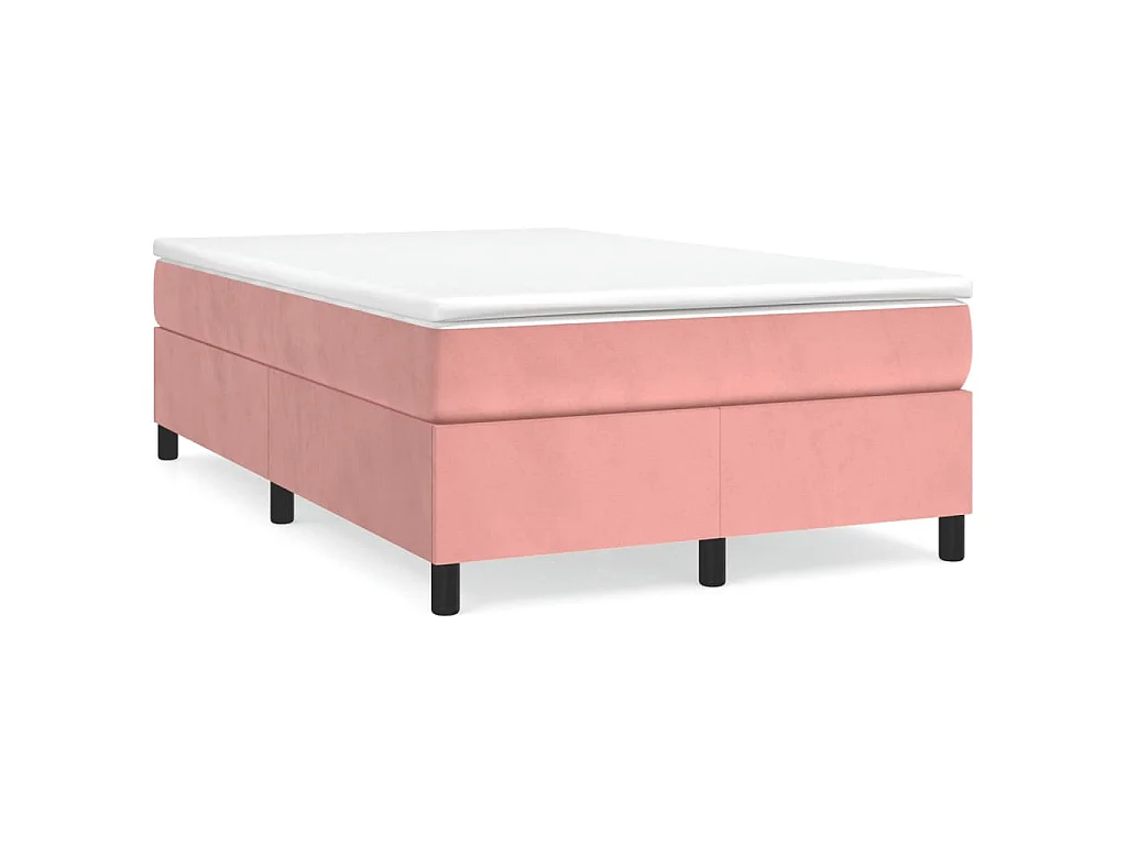 Boxspringbett mit Matratze Rosa 120x190 cm Samt