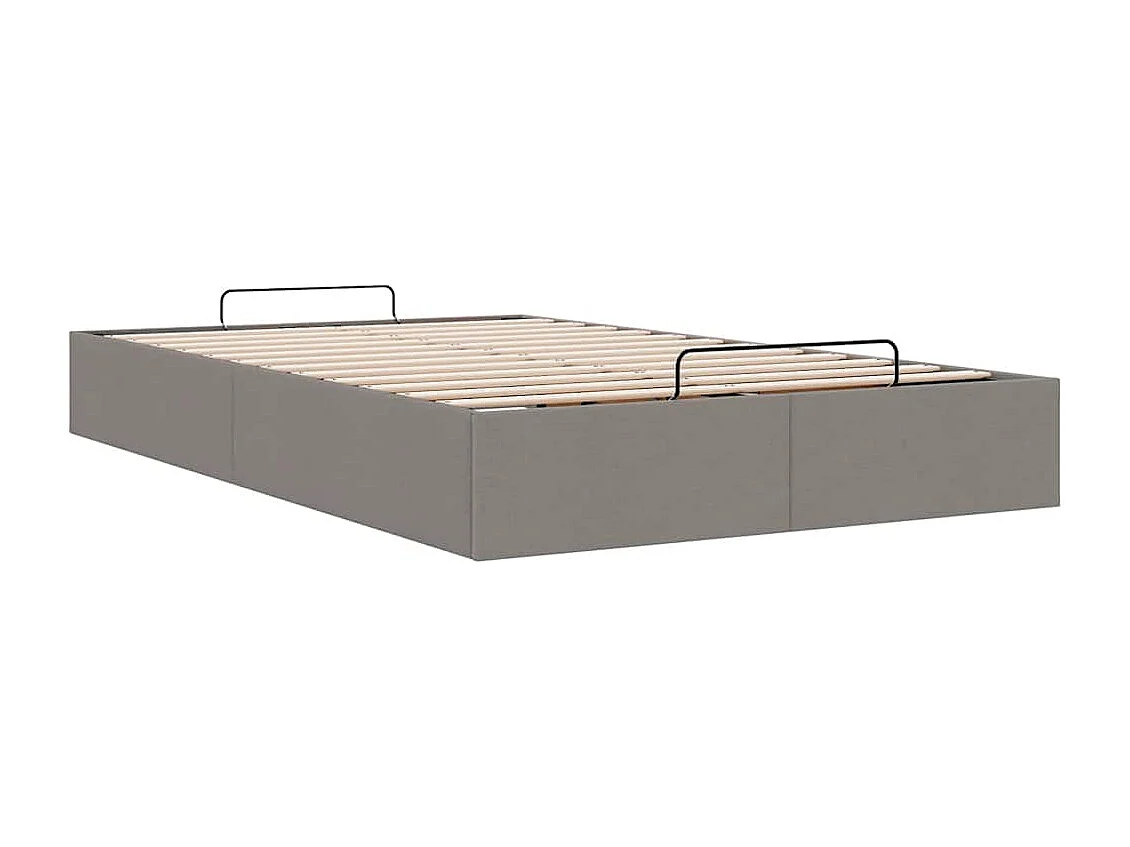 Cadre de lit ottoman sans matelas taupe 120x190 cm tissu