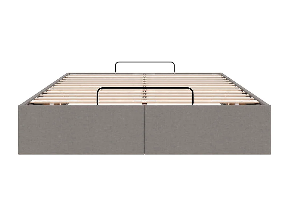 Cadre de lit ottoman sans matelas taupe 120x190 cm tissu