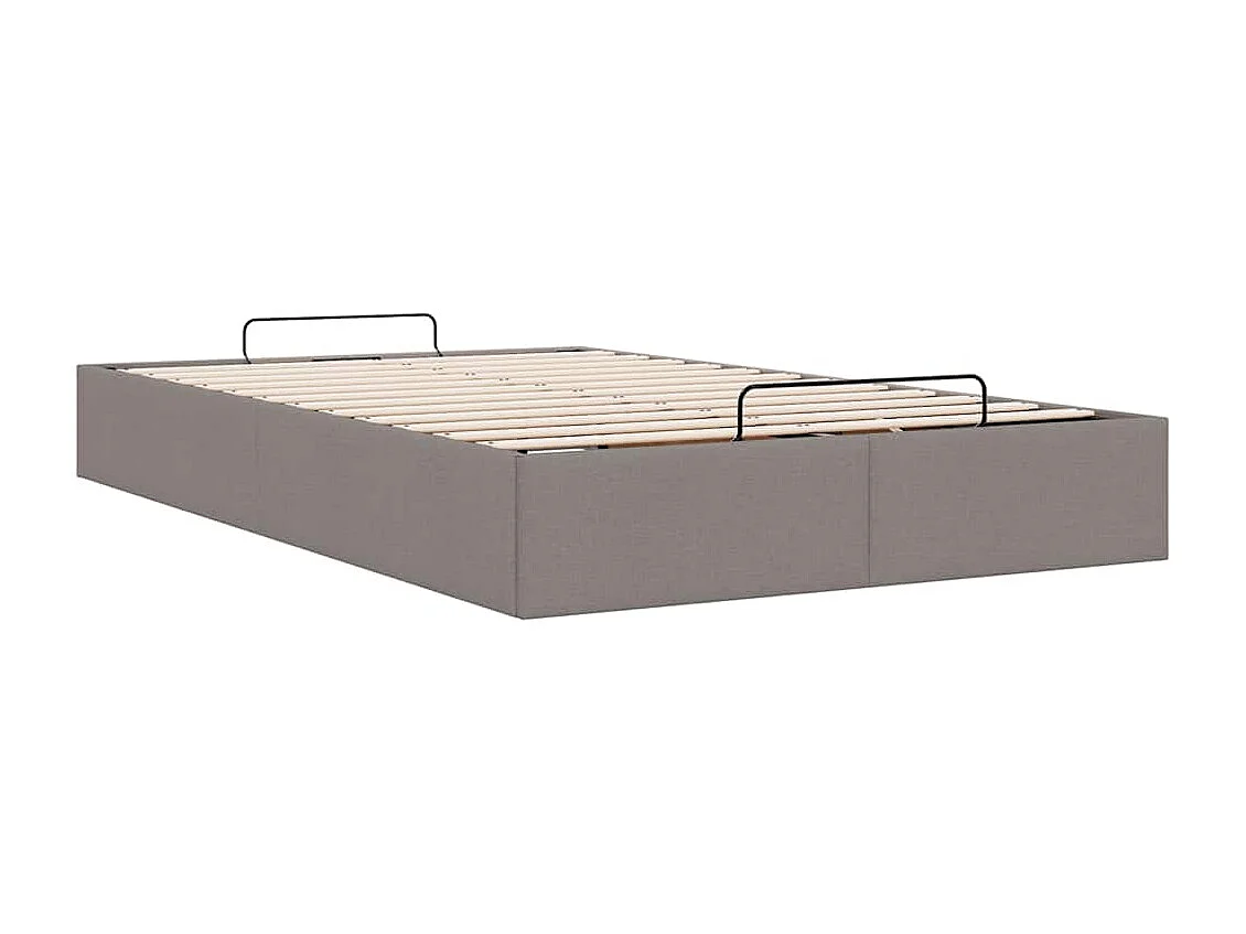 Cadre de lit ottoman sans matelas taupe 120x190 cm tissu
