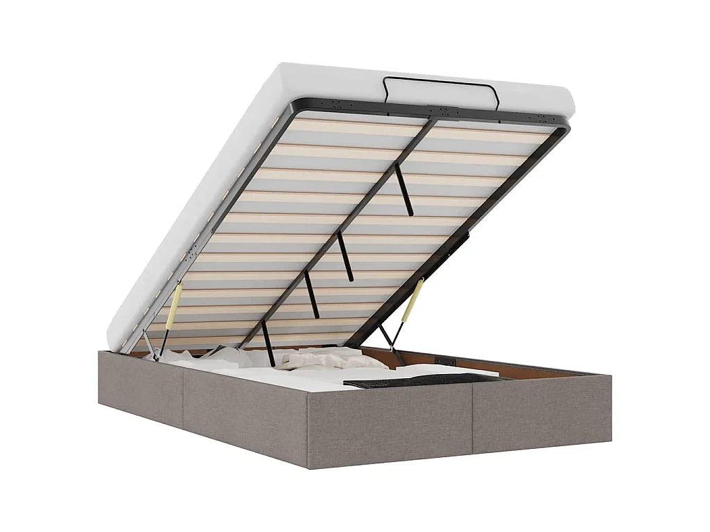Ottoman-Bett ohne Matratze Taupe 120x190 cm Stoff