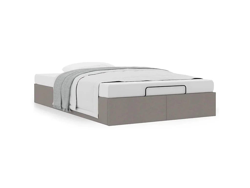 Ottoman-Bett ohne Matratze Taupe 120x190 cm Stoff