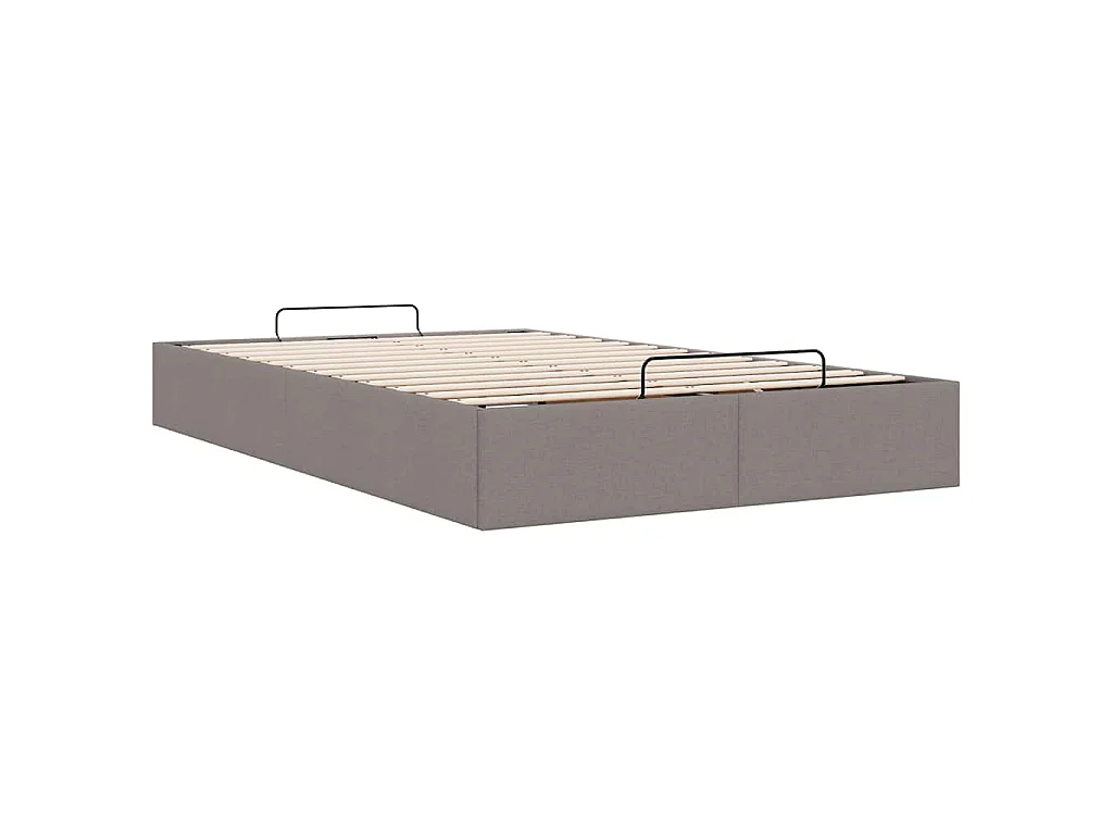 Ottoman-Bett ohne Matratze Taupe 120x190 cm Stoff