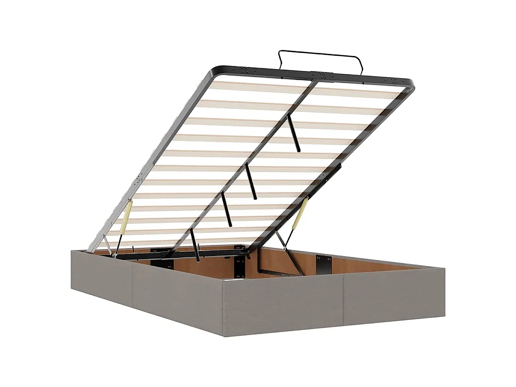 Ottoman-Bett ohne Matratze Taupe 120x190 cm Stoff