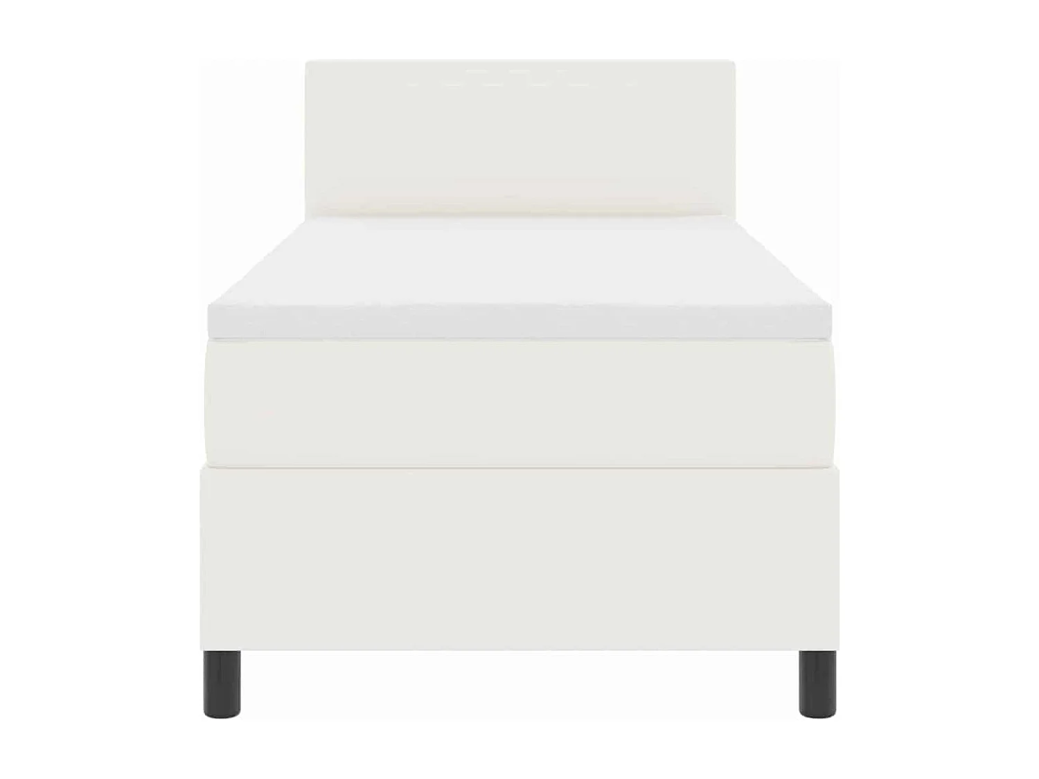 LED Box Spring Bed Crème en Wit 100 x 200 cm Katoen Stof