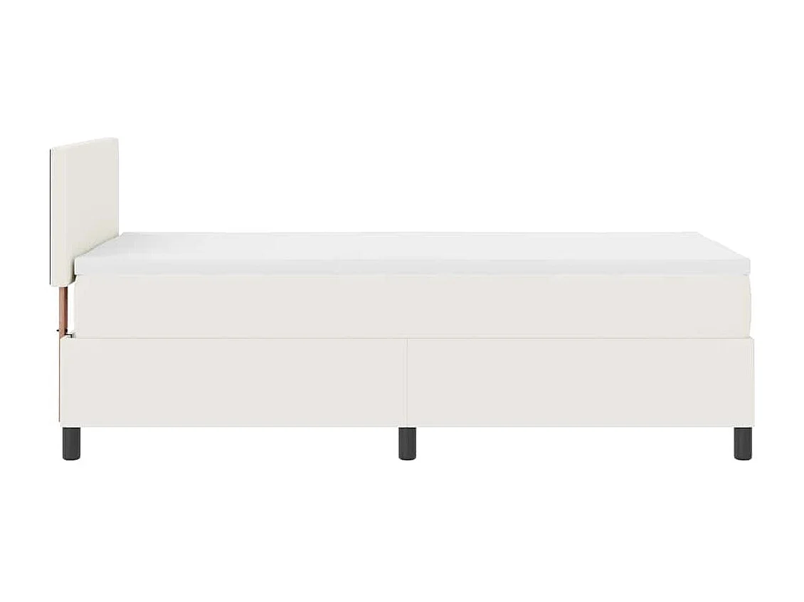 LED Box Spring Bed Crème en Wit 100 x 200 cm Katoen Stof