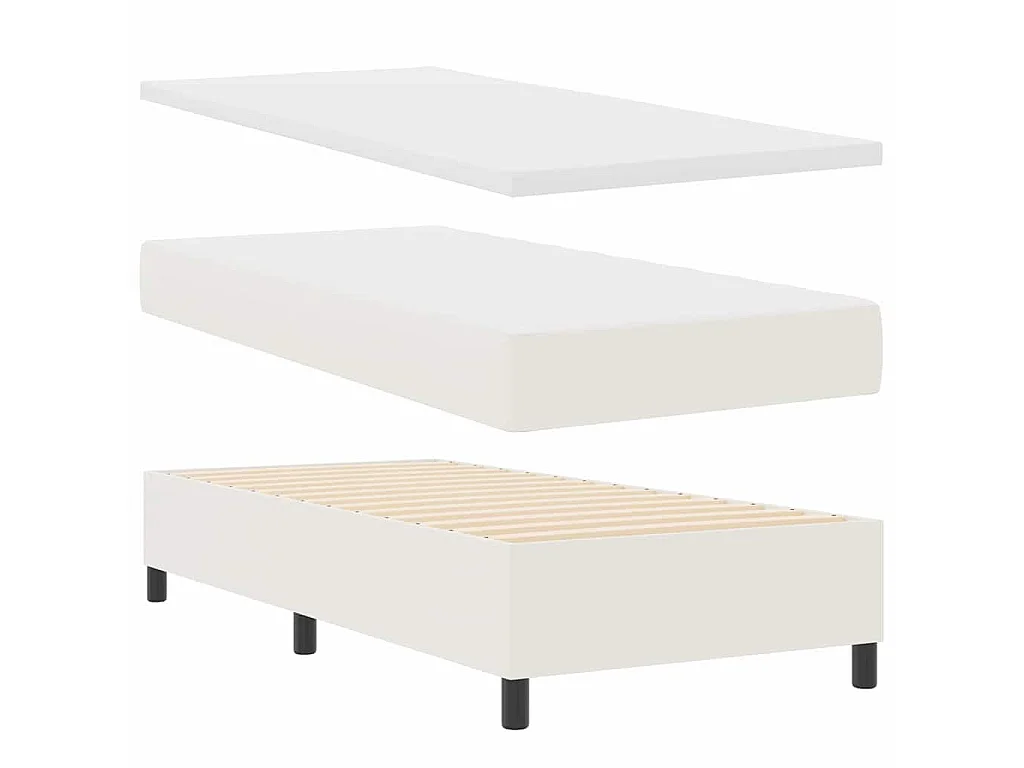 Letto a Sorgente LED con testiera Crema e Bianco 100 x 200 cm
