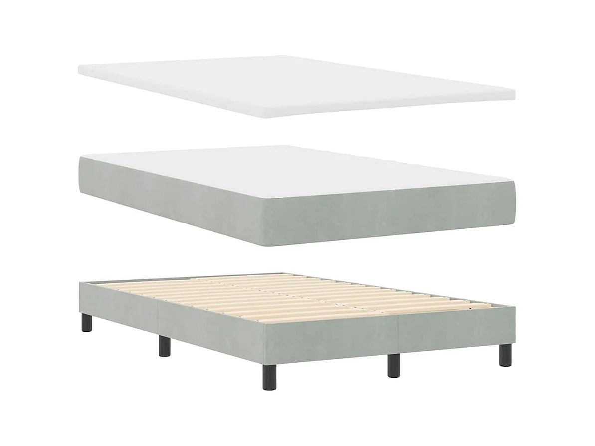 Boxspringbed met Matras met matras Lichtgrijs 120 x 200 cm Stof