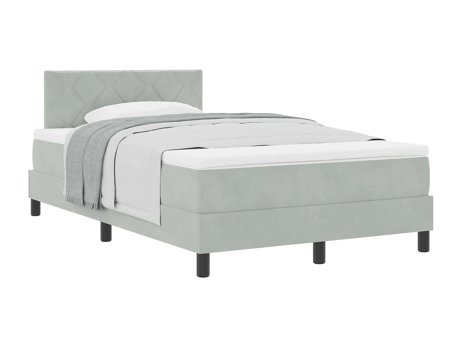 Boxspringbed met matras Lichtgrijs 120 x 200 cm Fluweel