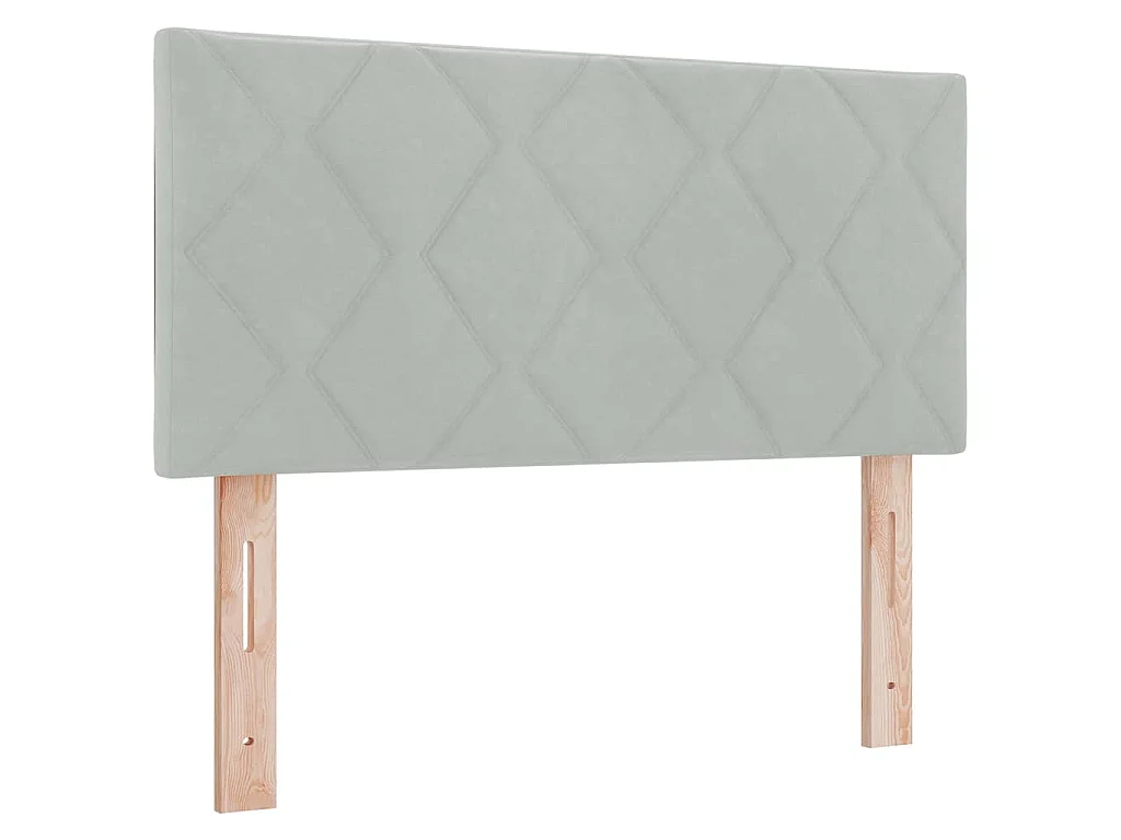 Cama tipo Box Spring Gris Claro 120 x 200 cm Terciopelo