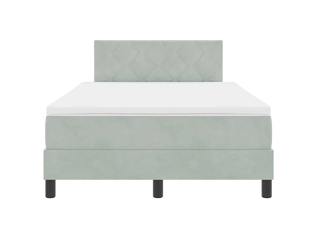 Cama tipo Box Spring Gris Claro 120 x 200 cm Terciopelo